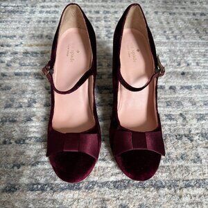 Velvet Maroon Kate Spade Size 10 shoes